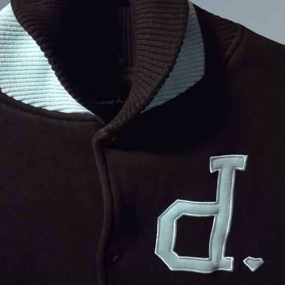 Diamond Supply Co Black and Mint Letterman's Jacket - Picture 2 of 6